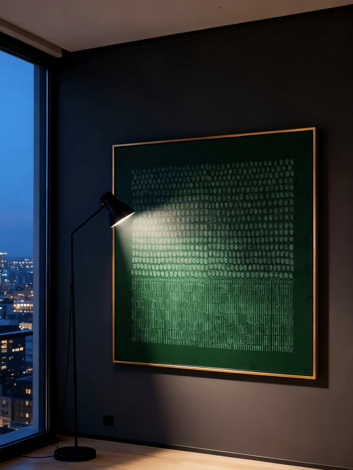Green Textured Plaster Wall Art Square – SJ#0012