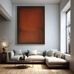 Large Moody Rust Abstract Canvas Art Mark Rothko Style Oil Painting Mid-century Modern Wall Art - View 4 | Seegart Abstract Art
