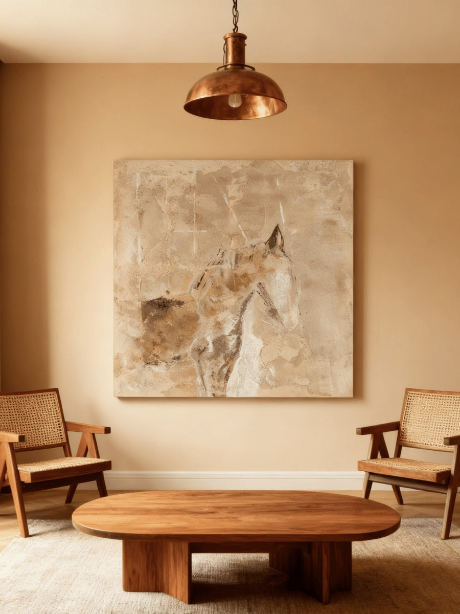 Wabi-Sabi Abstract Horse Canvas Art – SJ#0027