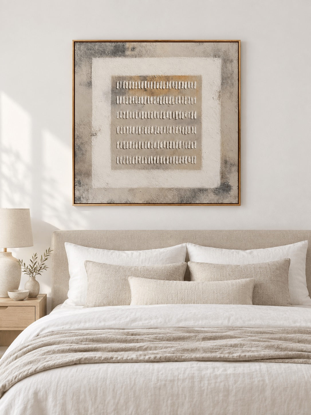 Wabi-Sabi Textured Earth Tone Wall Art _ Neutral Geometric Wall Art – SJ#0046