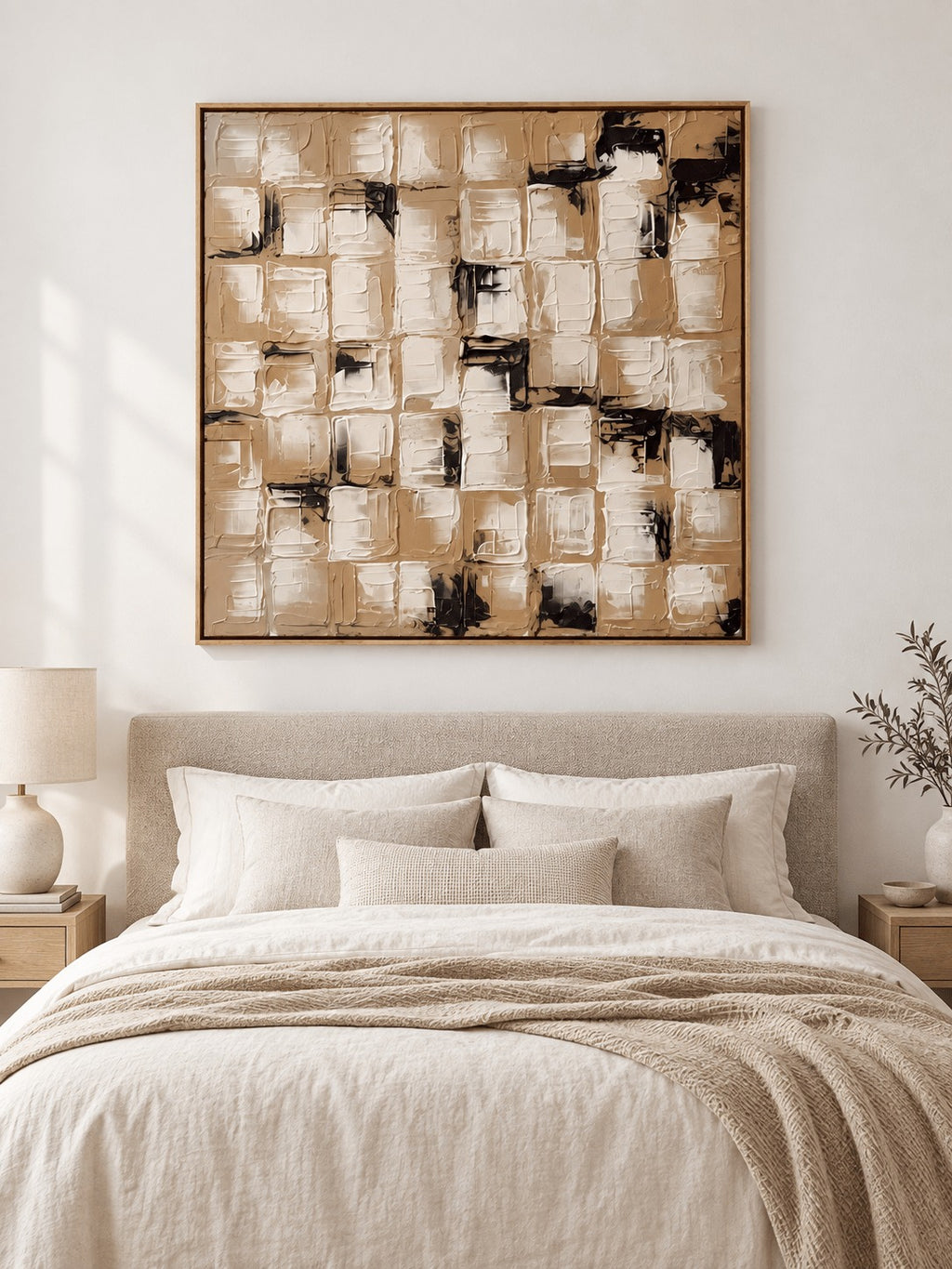 Wabi-Sabi Earth Tone Wall Art _ Textured Geometric Wall Art – SJ#0047