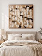 Wabi-Sabi Earth Tone Wall Art _ Textured Geometric Wall Art – SJ#0047