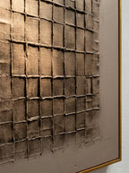 Handmade Beige & Bronze Wall Art  – SJ#0014