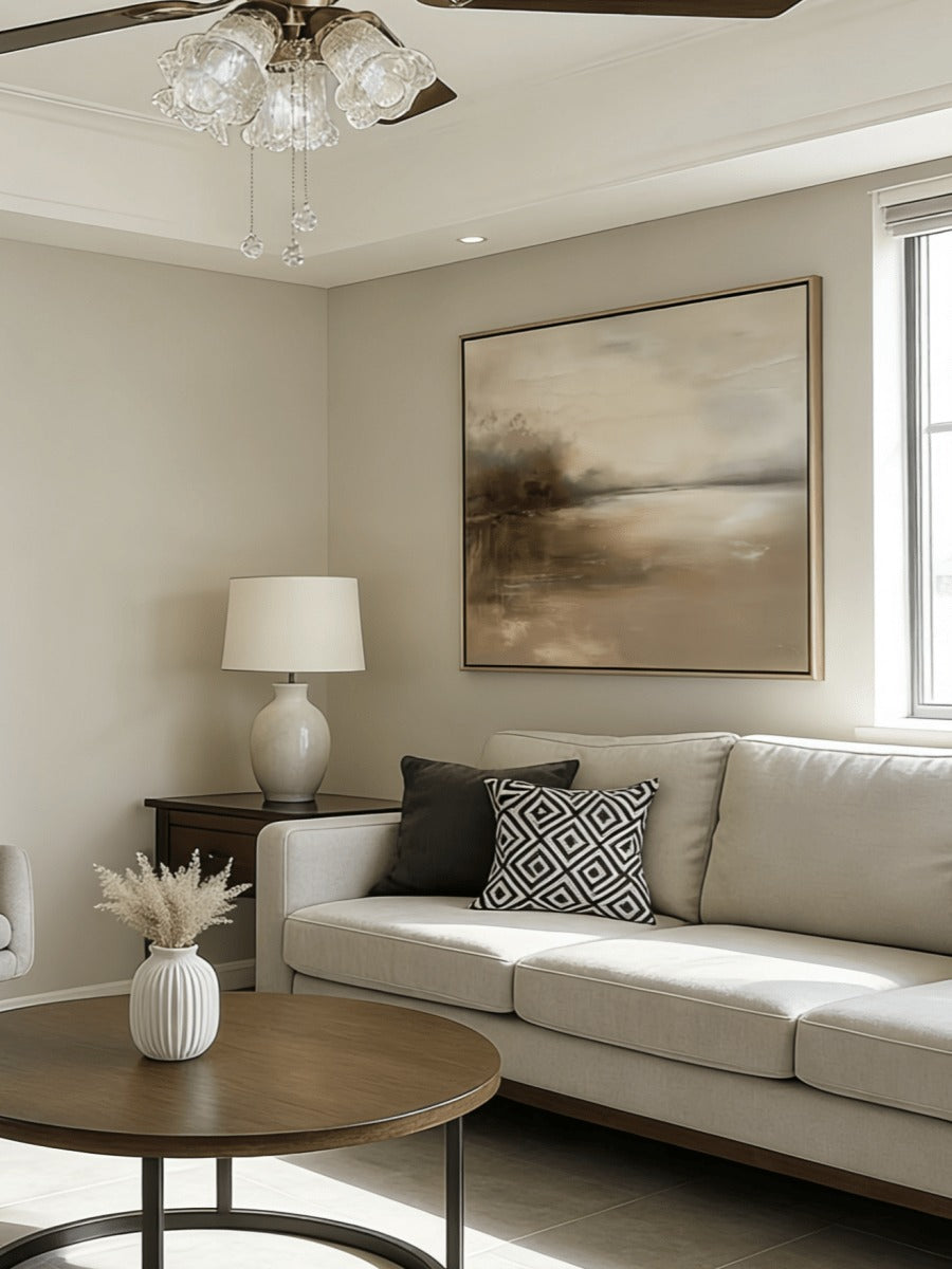 Organic Modern Misty Lake Painting – SJ#0029