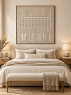 Wabi-Sabi Minimalist Wall Art – Beige Textured Geometric Painting – SJ#0050