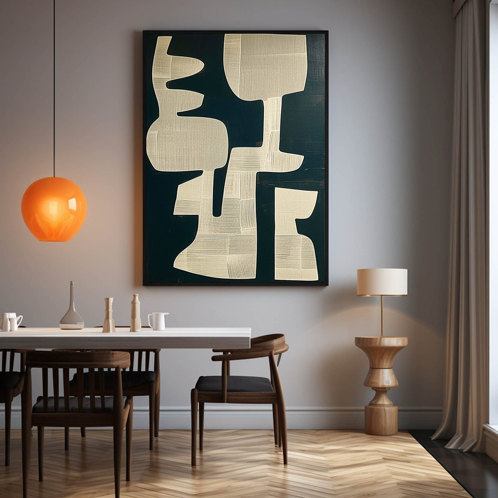 Beige And Black Texture Abstract Wall Art Wabi-Sabi Art Beige And Black Minimalist Canvas Painting –SJ#0168