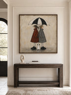 Couple Wall Art Romantic Umbrella Oil Painting For Wedding Gift Decor-SJ#0183