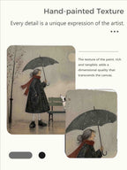 Dog Wall Art Vintage Woman And Dog Oil Painting For Reading Nook Decor-SJ#0179