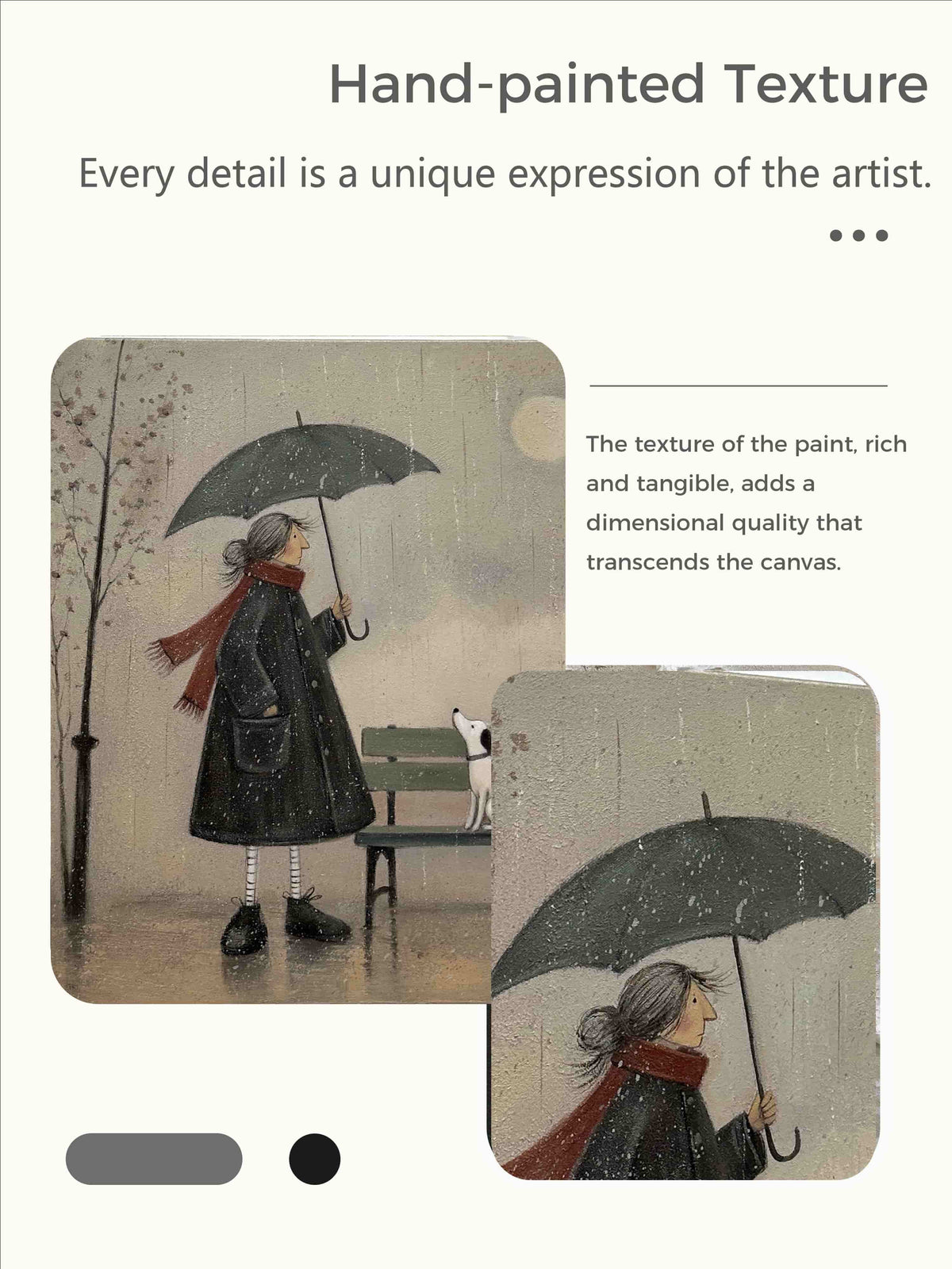 Dog Wall Art Vintage Woman And Dog Oil Painting For Reading Nook Decor-SJ#0179
