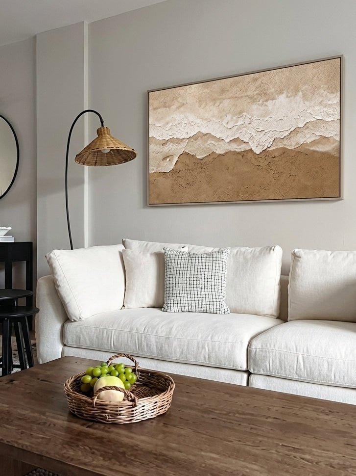 Neutral Coastal Wall Art _ Wabi Sabi Textured Painting – SJ#0130