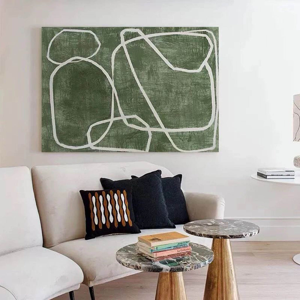 Green Minimalist Abstract Canvas Art Green Abstract Minimalist Wall Art Green Minimalist Painting – SJ#0148