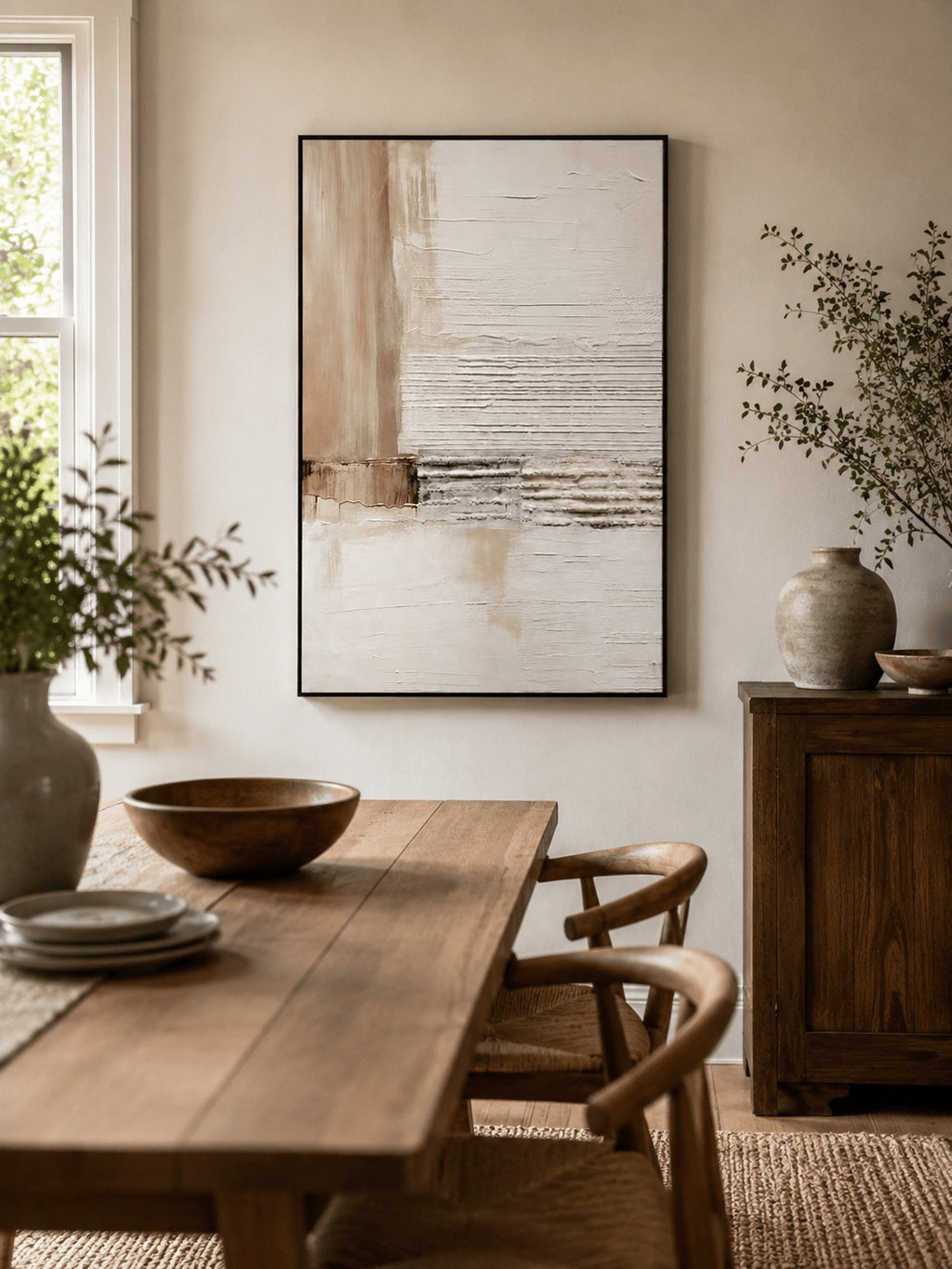 Neutral Textured Abstract Wall Art _ Wabi Sabi Painting – SJ#0101