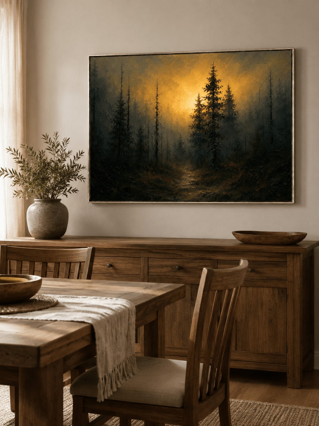 Moody Forest Wall Art _ Abstract Dark Forest Wall Art –SJ#0125