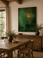 Emerald Green Abstract Wall Art _ wabi sabi painting – SJ#0104