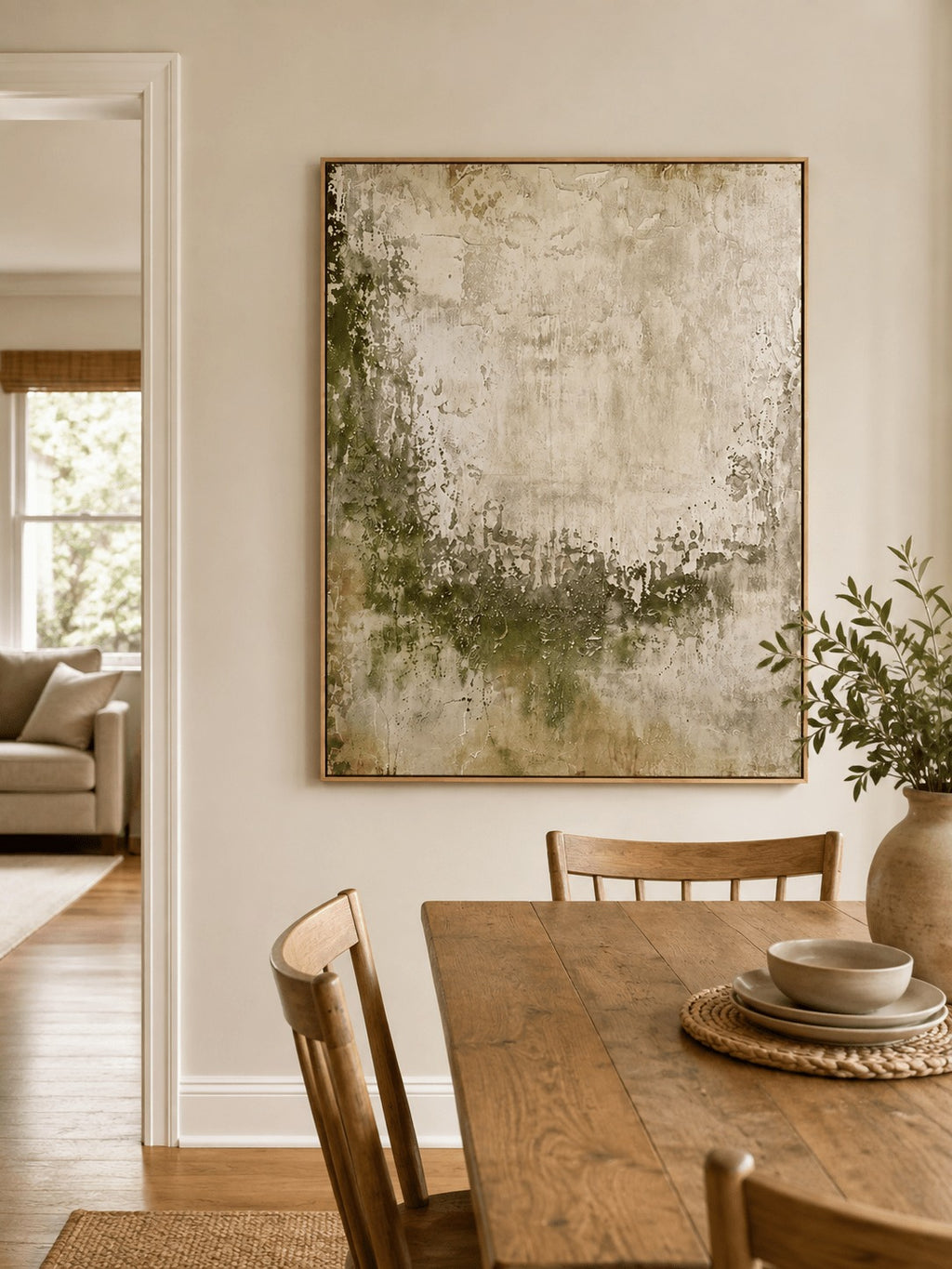 Moss Green Abstract Wall Art –SJ#0100
