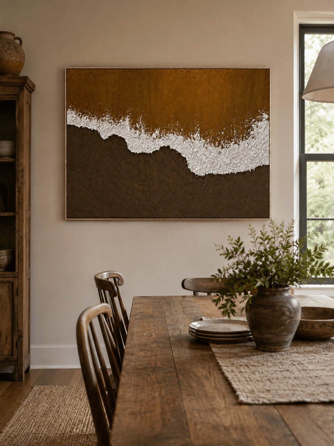 Earth Tone Ocean Wave Wall Art –SJ#0128
