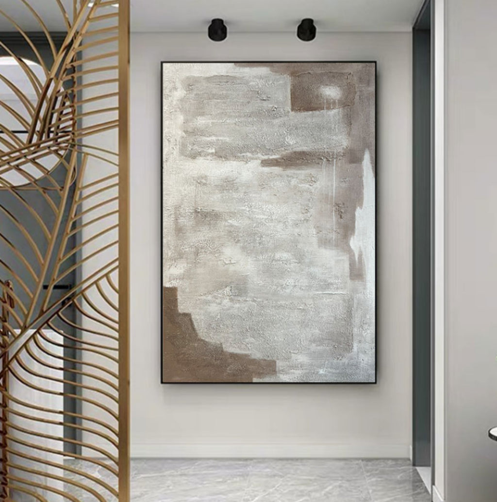 Large Gray Minimalist Abstract Can-SJ#0176