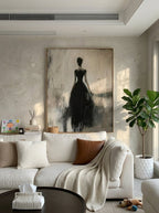 Abstract Black Dress Female Canvas Art – SJ#0079