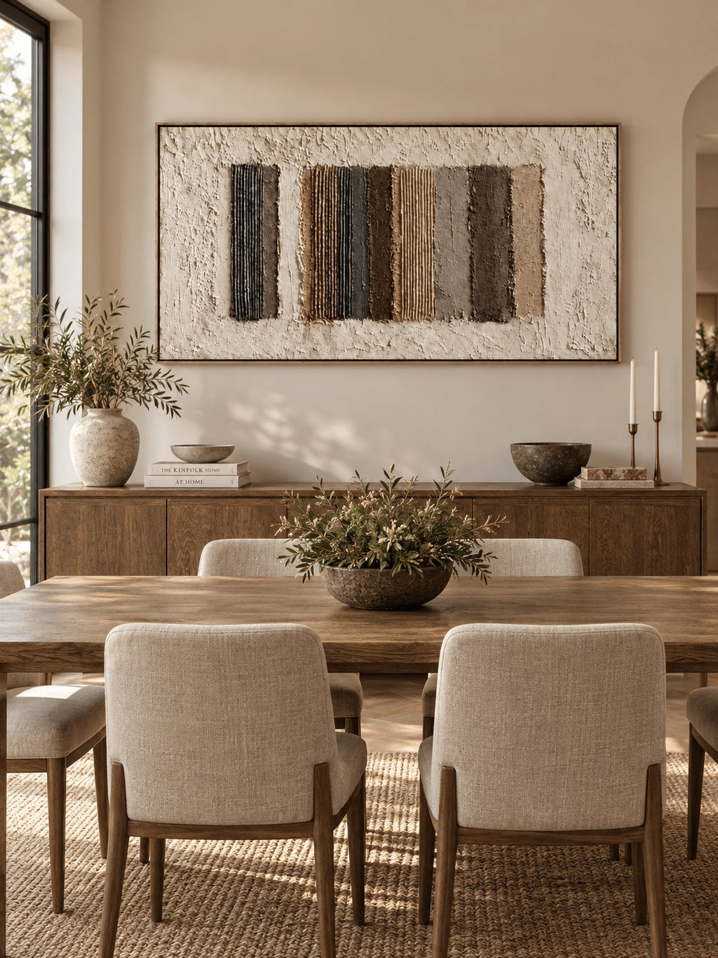 Earth Tone Horizontal Textured Wall Art _ Wabi-Sabi Textured Wall Art – SJ#0137