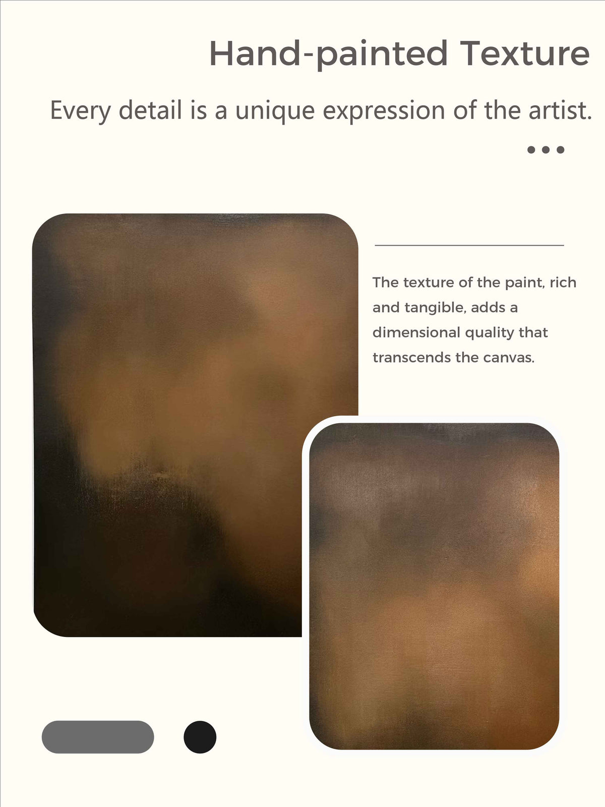 Minimalist Brown Black Canvas Wall Art Dark Brown Abstract Painting Black Minimalist Wall Decor-SJ#0252