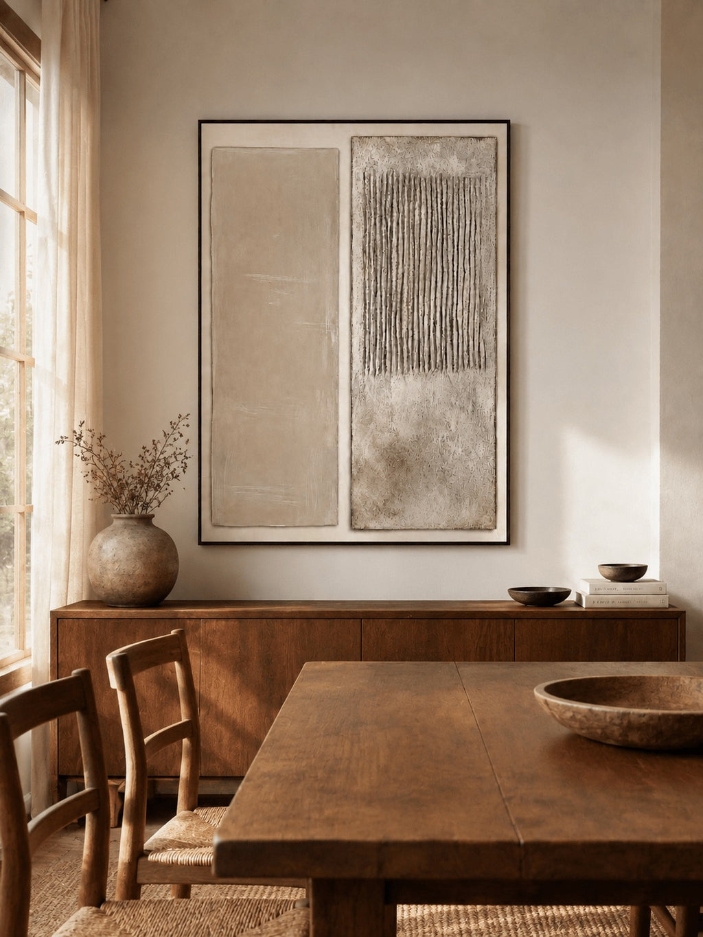 Neutral Textured Wabi-Sabi Wall Art _ Abstract Painting –SJ#0111