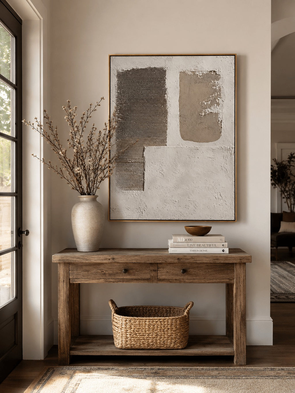 Wabi-Sabi Textured Geometric Wall Art – SJ#0091