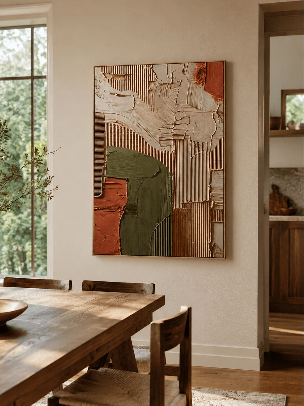 Wabi-Sabi Textured Geometric Wall Art _ SJ#0062