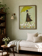 Organic Modern Wall Art Vintage Figure Oil Painting With Geese For Living Room-SJ#0192