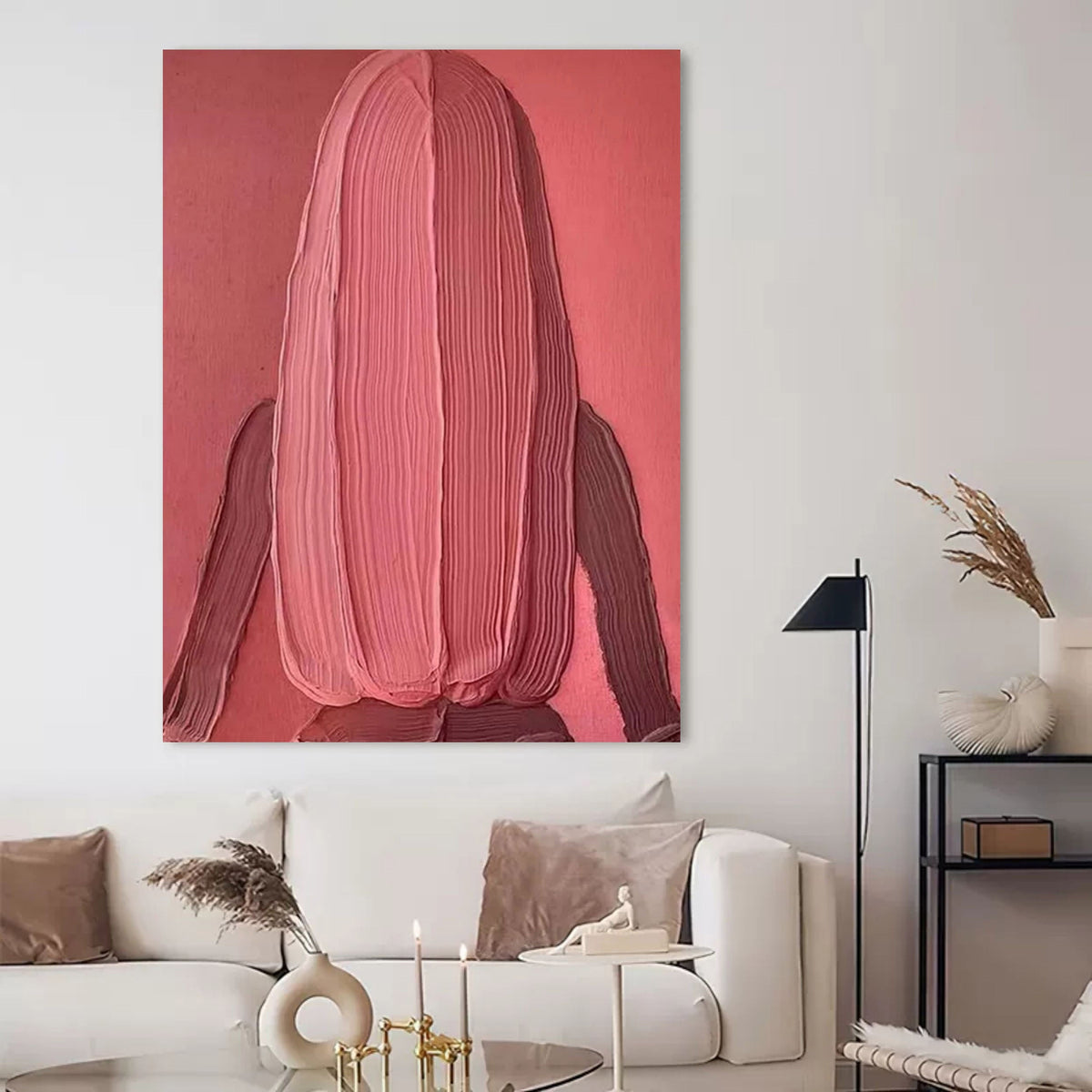 Abstract Geometric Woman Portrait _ Modern Face Canvas -SJ#0347