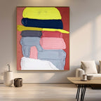 Large Colorful 3D Textured Acrylic Plaster Abstract Modern Wall Art Painting-SJ#0340