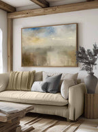 Vintage Abstract Mountain Oil Painting Original La-SJ#0262