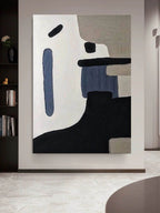Wabi-Sabi Wall Art Wabi-Sabi Abstract Painting White and Black Abstract Minimalist Painting – SJ#0145
