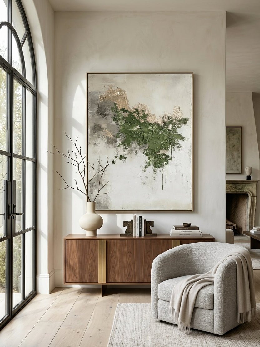 Wabi-Sabi Sage Green Abstract Wall Art – SJ#0070