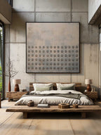 Beige & Grey Wabi-Sabi Wall Art Square – SJ#0010