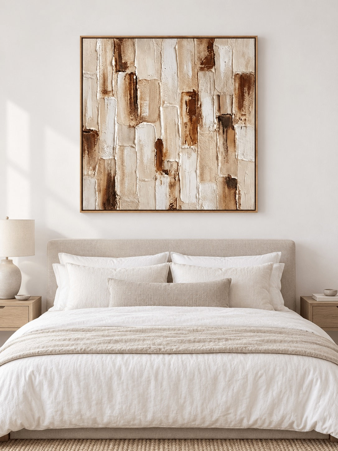 Wabi-Sabi Earth Tone Wall Art _ Beige & Brown Textured Wall Art – SJ#0048