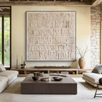 Large Beige 3D Textured Wall Art, Minimalist Painting,neutral Plaster Painting, Wabi-sabi Wall Art,handmade Painting, Modern Living Room Art - SJ#0332