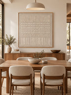 Wabi-Sabi Minimalist Wall Art – Beige Textured Geometric Painting – SJ#0050