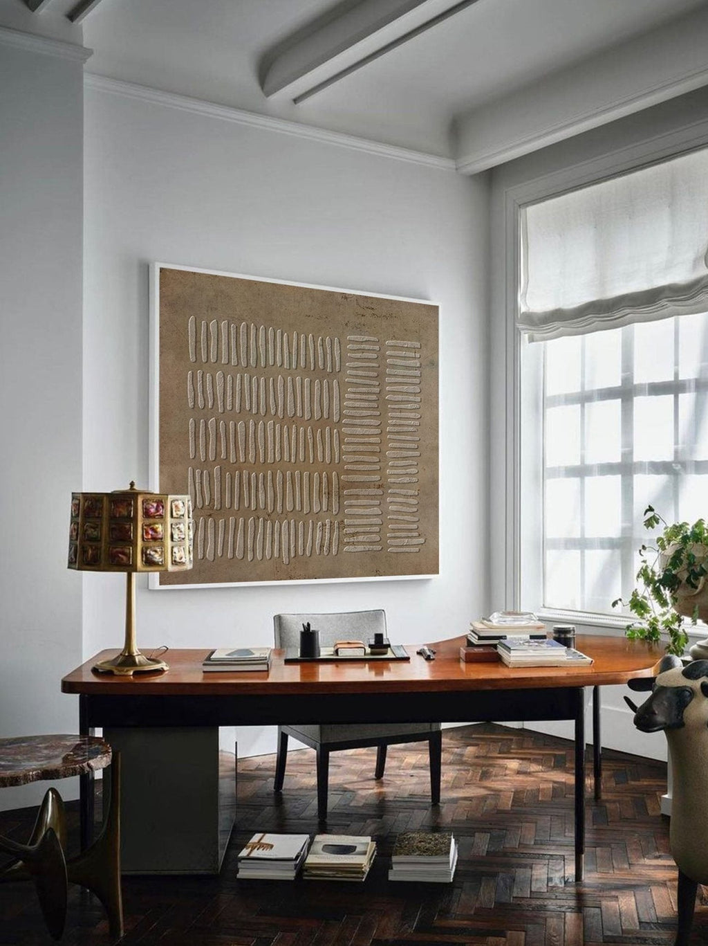 Beige & Bronze Wabi-Sabi Wall Art – SJ#0005