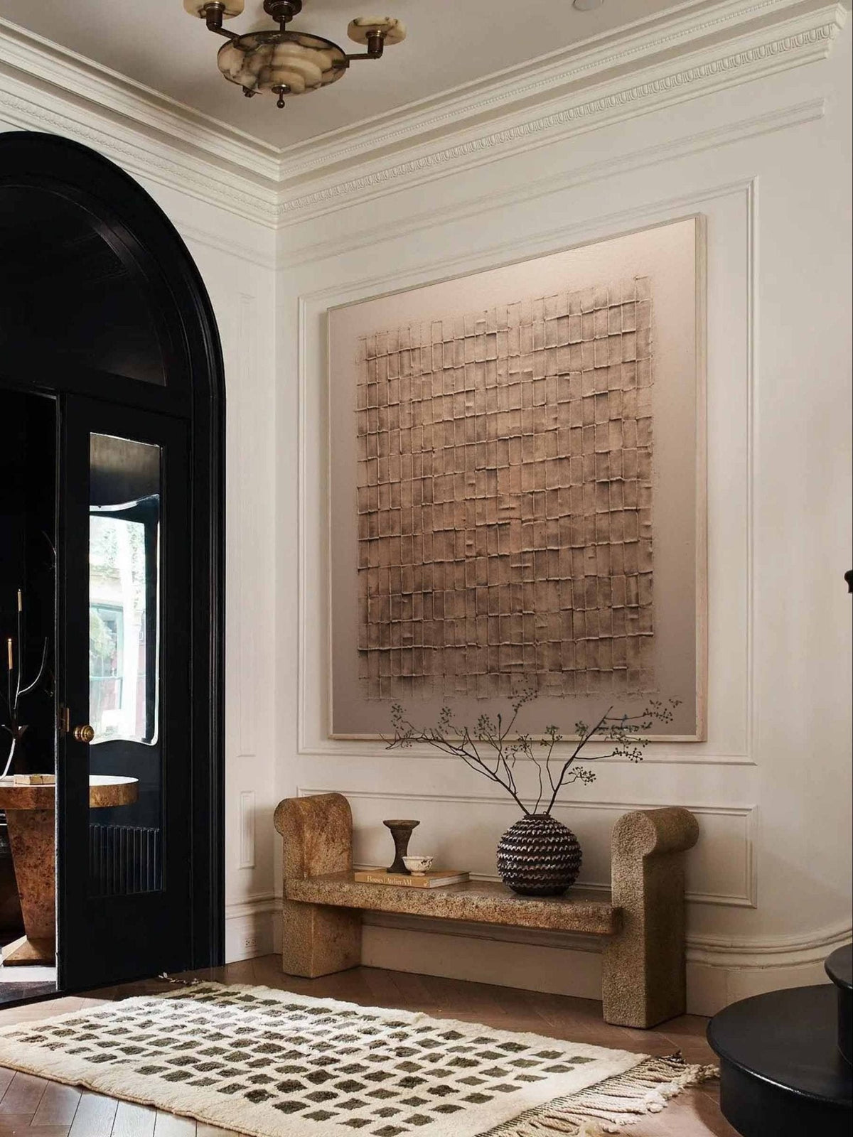 Handmade Beige & Bronze Wall Art  – SJ#0014