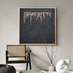 Black And Gold Minimalist Texture Abstract Art Abs-SJ#0259