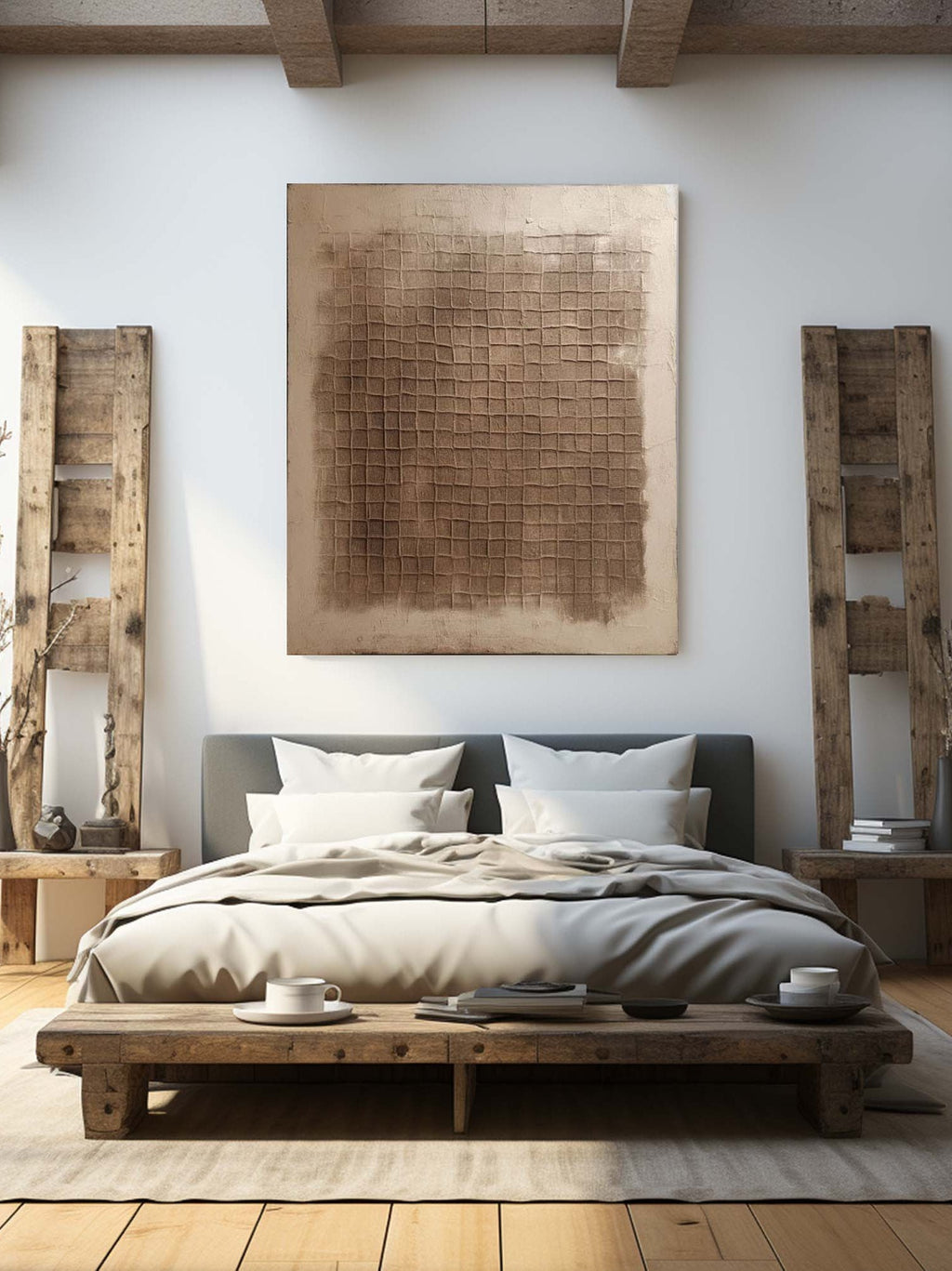 Beige & Bronze Wabi-Sabi Wall Art – SJ#0064