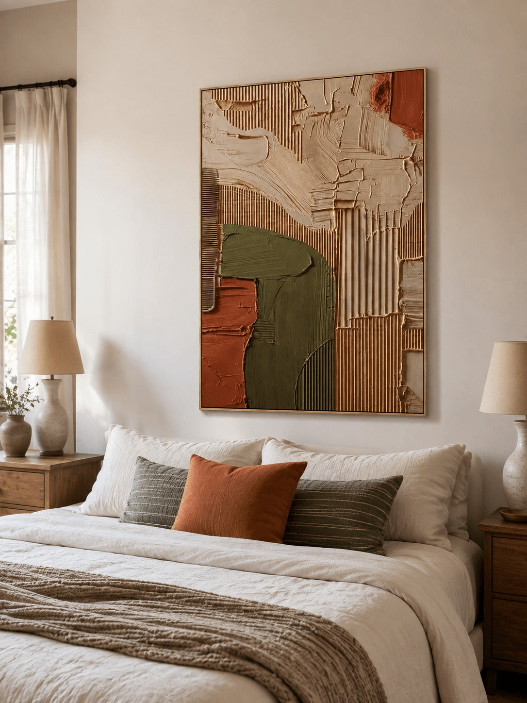 Wabi-Sabi Textured Geometric Wall Art _ SJ#0062