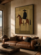 Hand Painted Canvas Art With Refined Texture Brown Horse Figure For Study Room-SJ#0232