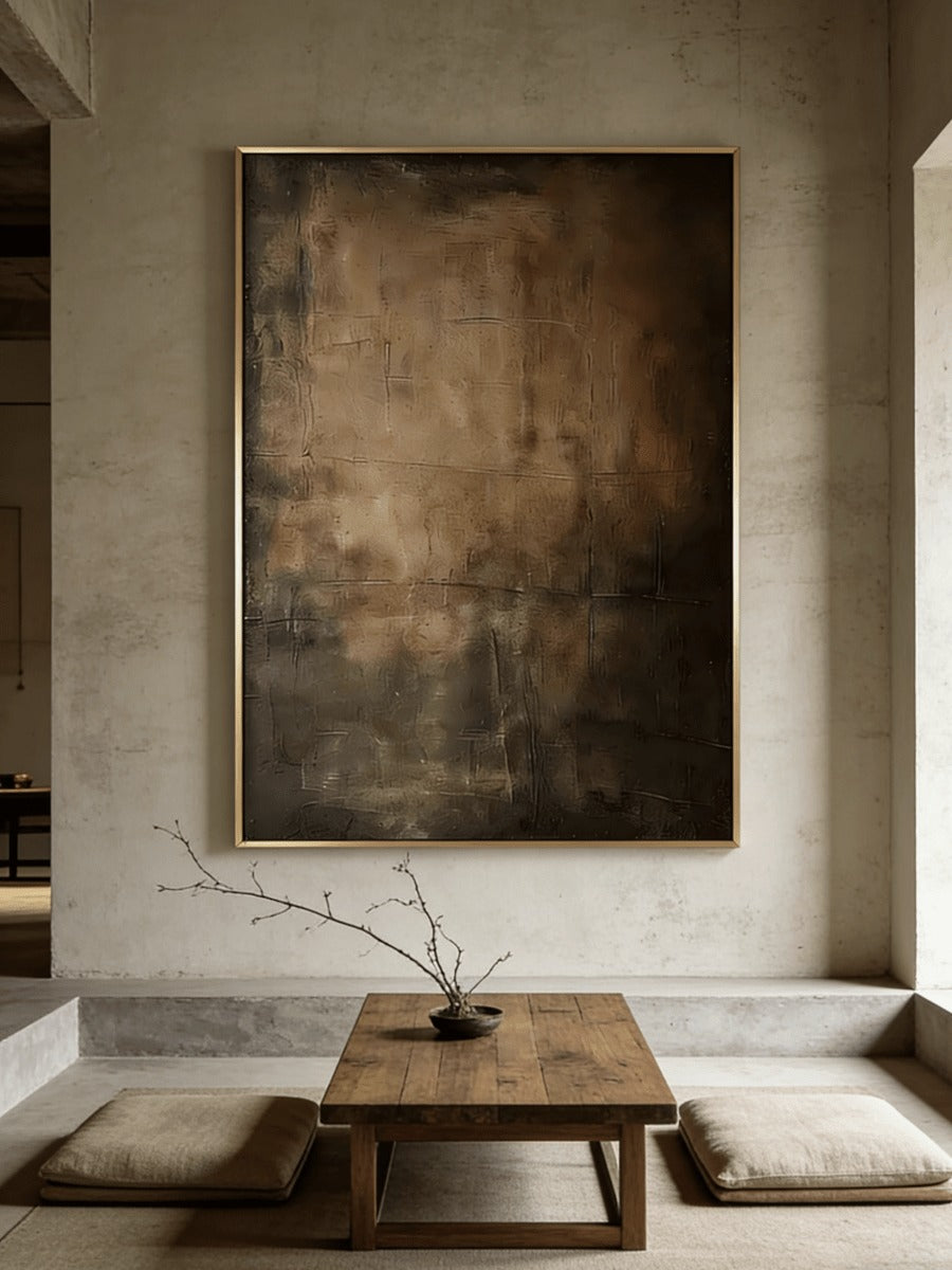 Bronze Abstract Wall Art _ Hand-Painted Texture SJ#0054