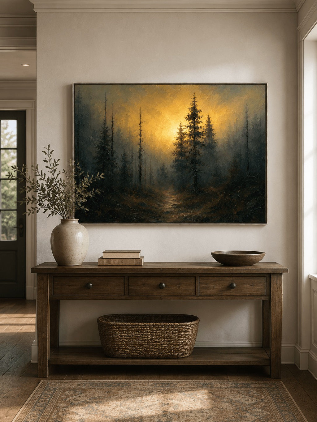 Moody Forest Wall Art _ Abstract Dark Forest Wall Art –SJ#0125