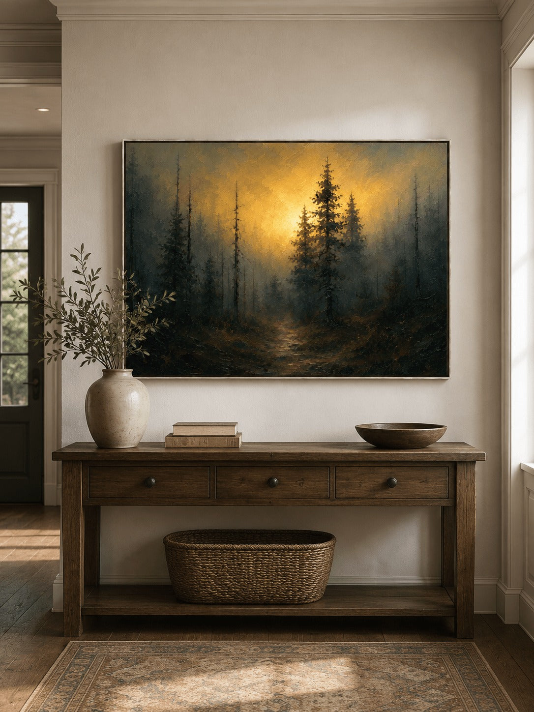 Moody Forest Wall Art _ Abstract Dark Forest Wall Art –SJ#0125