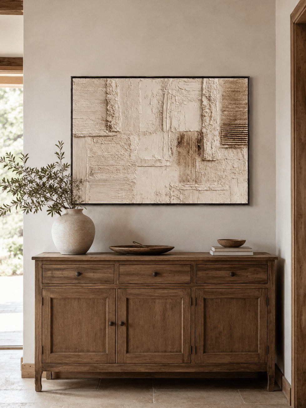 Neutral Textured Wall Art _ Wabi Sabi Abstract Painting – SJ#0123