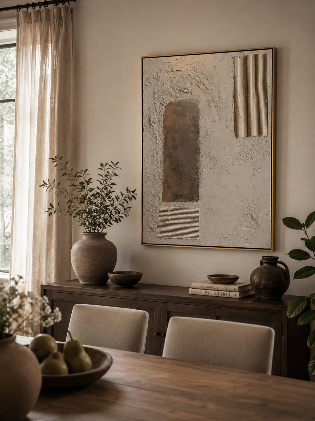 Wabi-Sabi Textured Geometric Wall Art – SJ#0090