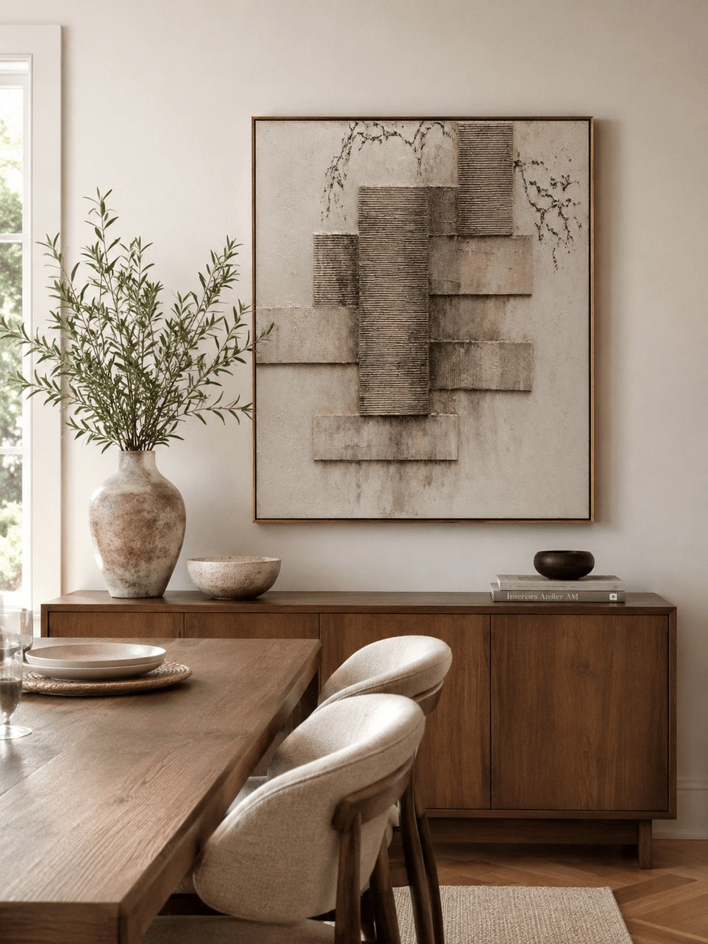 Modern Textured Geometric Wall Art – SJ#0092