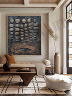 Large 3D Black Abstract Canvas Art for Sale Wabi Sabi Abstract Art Black Canvas Wall Painting –SJ#0157
